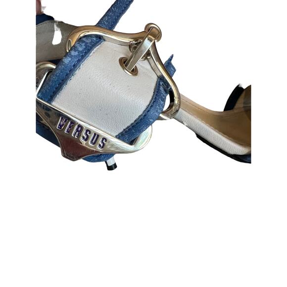 Versace Versus Heeled Sandals White Blue 39 - Picture 6 of 11